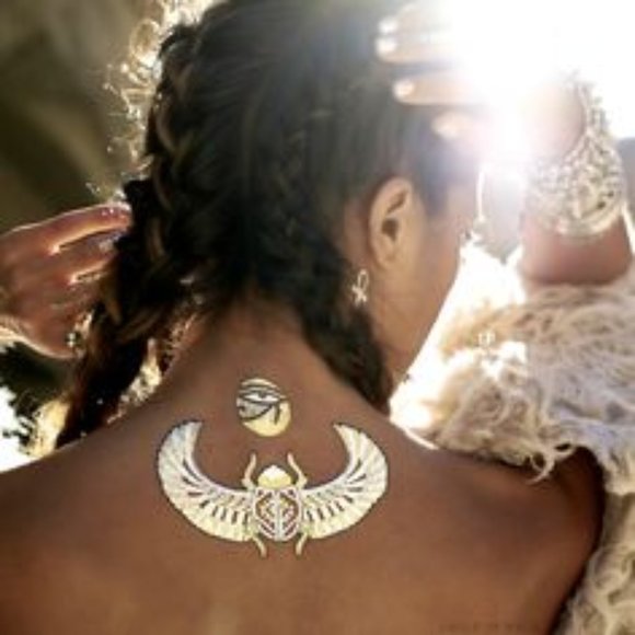 3 sheets Golden Silver Temporary Tattoo - Picture 10 of 16